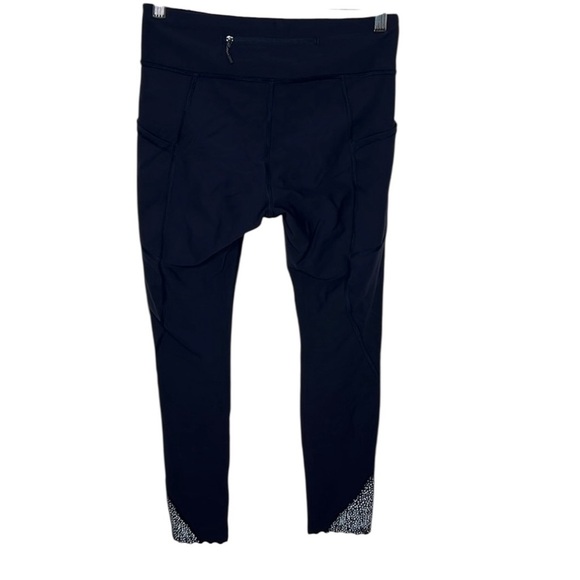 Lululemon Tight Stuff High-Rise Navy Cropped Leggings Women Size 6 - Picture 3 of 6